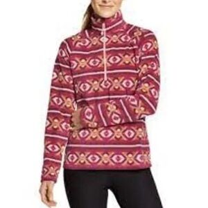 Eddie Bauer Southwest Pattern Quarter Zip Fleece S